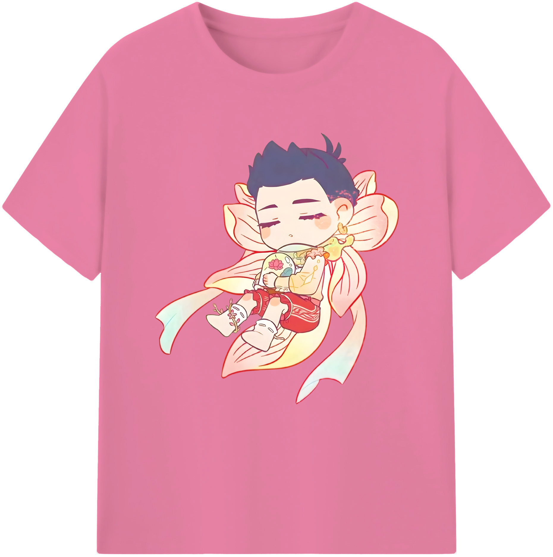 （画像用） Ne Zha 2 ナタ 魔童の大暴れ 綿100％半袖Tシャツ（フロントプリント）